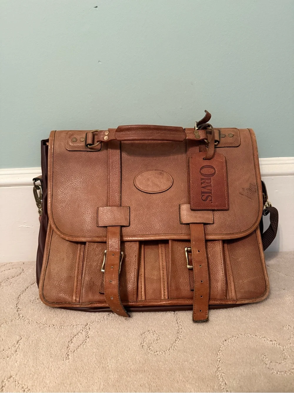 Vintage Orvis Bullhide Leather Expandable Briefcase – 3 Gusset